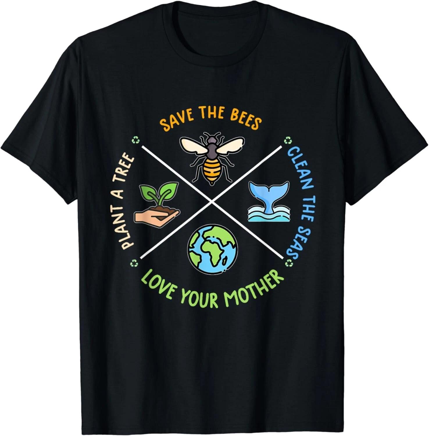 Vintage Earth Day Save Bees Plant More Trees Environment Gift Unisex T-Shirt L