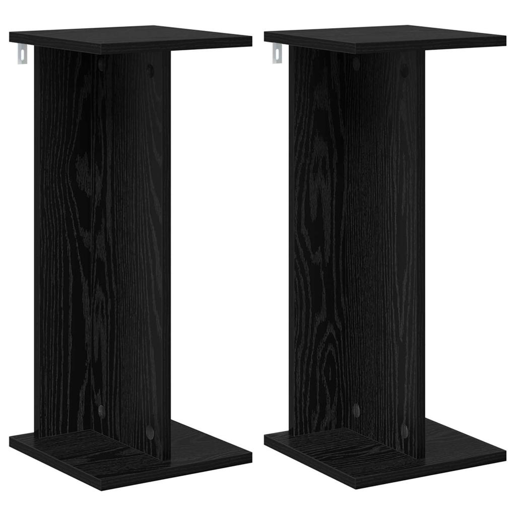 Plant Stand 2 Pcs Black Oak 25 X 25.5 X 60.5 Cm
