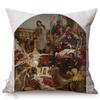 Euro Vintage Oil Painting Sofa Decoration Pillow Case Old Society Story Pattern Cotton Linen Square Cushion Cover Almofadas