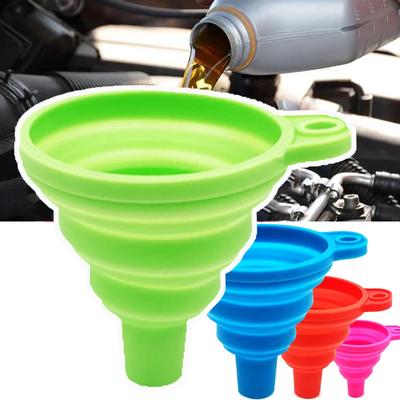 2pcs Car Silicone Folding Funnels Portable Universal Funnel Liquid Fill Transfer Auto Engine Oil Petrol Change Funnel Accesorios