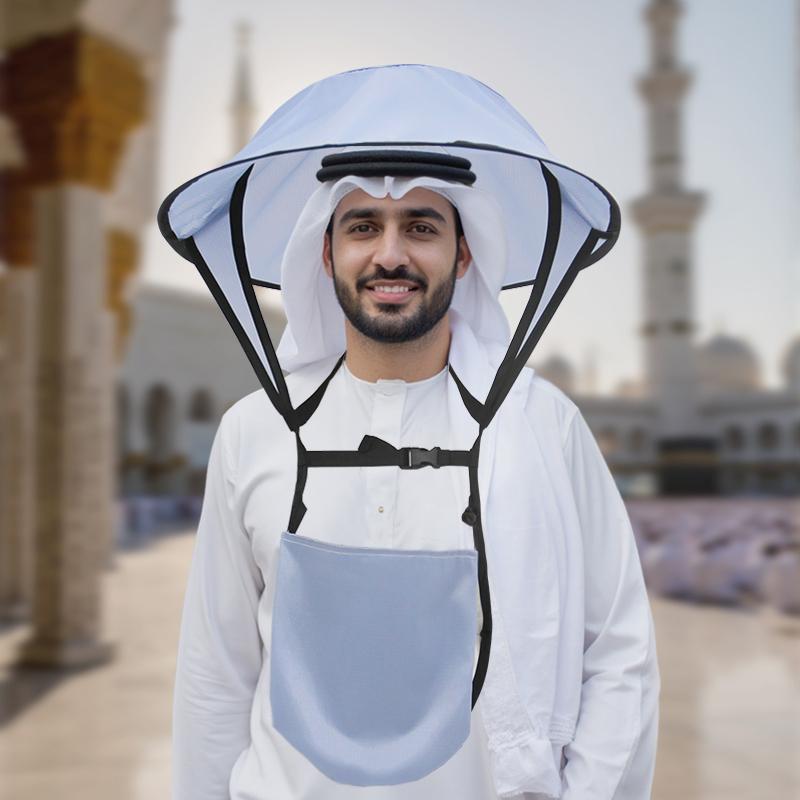 Portable Prayer Sun Hat Foldable Polyester Umbrella Hat Easy To Use Lightweight Sunshade Headwear Outdoor