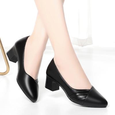 Mode Damenschuhe Lady Niedlich Bequem Frühling & Sommer Schwarz Blockabsatz Pumps für Büro Frauen Lässig Elegant Partyschuhe