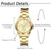 "Women's Stainless Steel Waterproof Analog Watch Gold Small Second Hand Fashion Accessory"