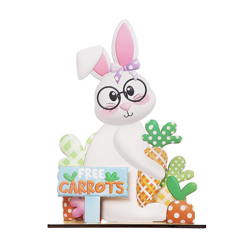 Easter Decorations - Multi-layered Easter Bunnies and Easter Eggs Wooden Display Pieces - Home Party Gifts