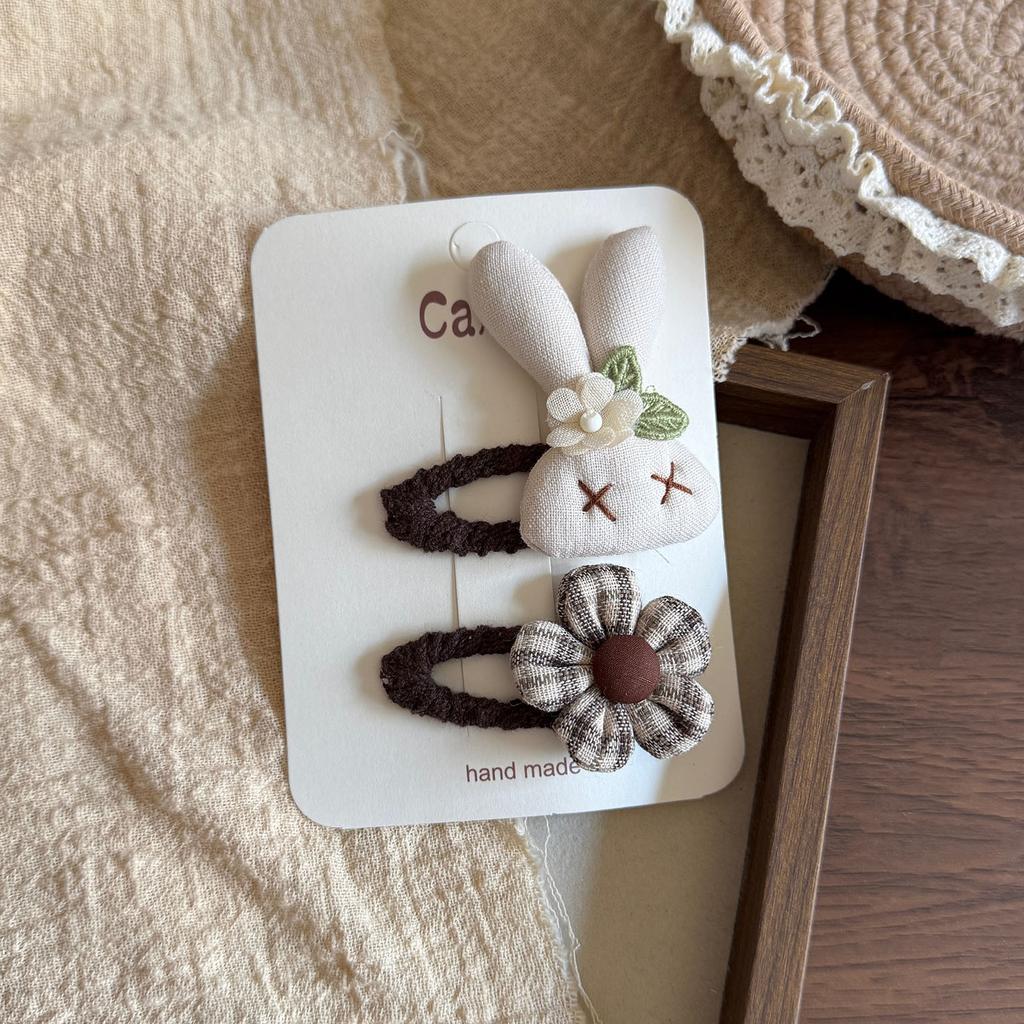 Coffee Color Cute Cartoon Cat Baby Hairpin Sweet Bow Flower Headwear Girls Kids Hair Accessories