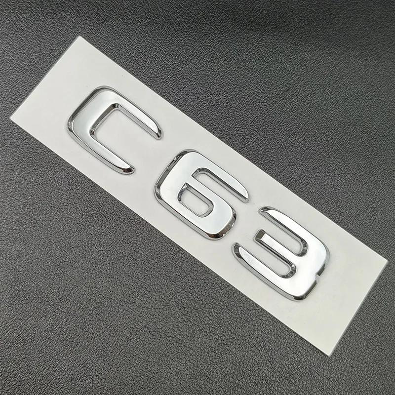 

For Mercedes Benz 3D ABS Chrome C63 Logo V8 BITURBO Badge Car Rear Star Sticker Trunk AMG Emblem For Mercedes Benz C63 AMG W205