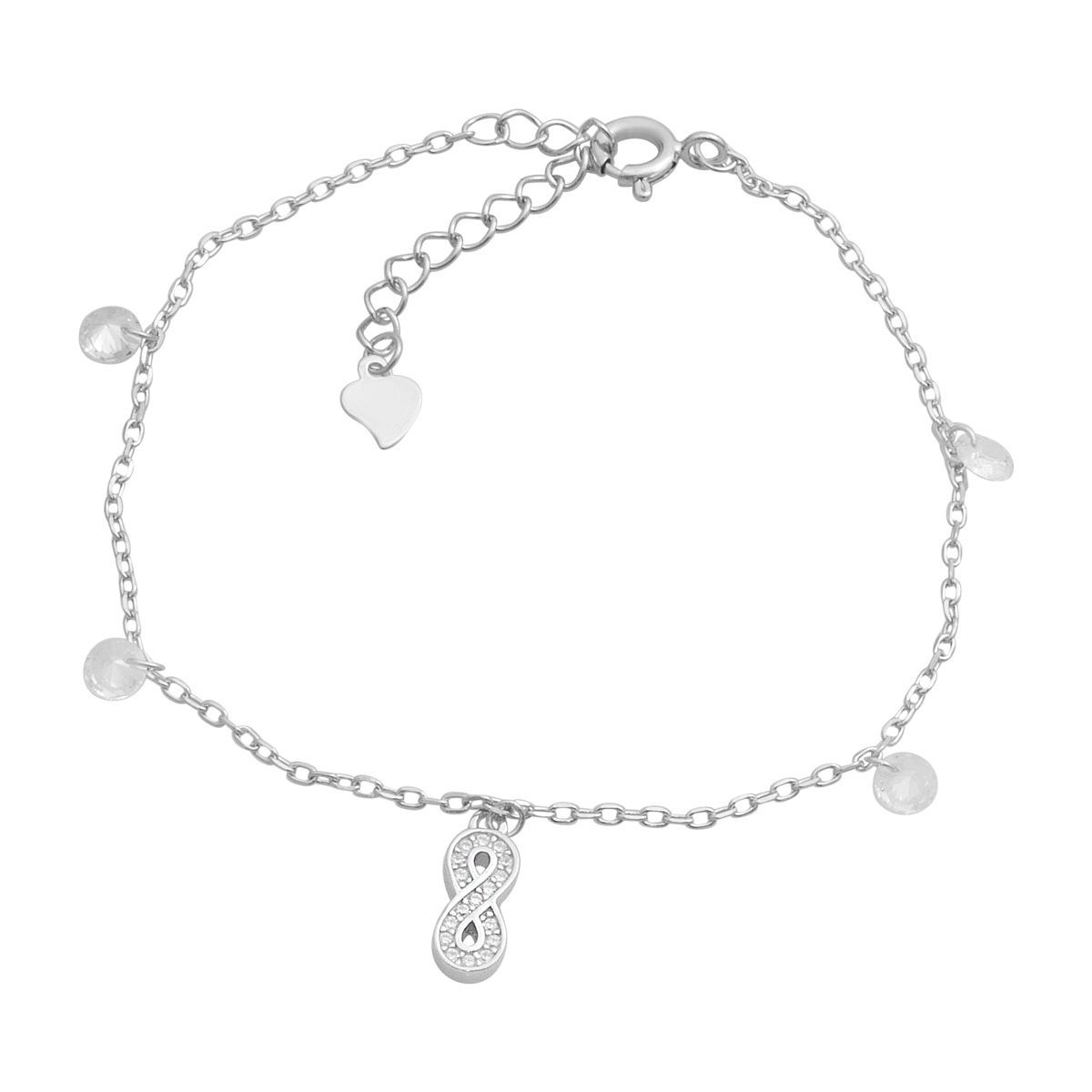 

Silver bracelet with cubic zirconia, product weight 1.85 g (2186977) 17-20cm білий