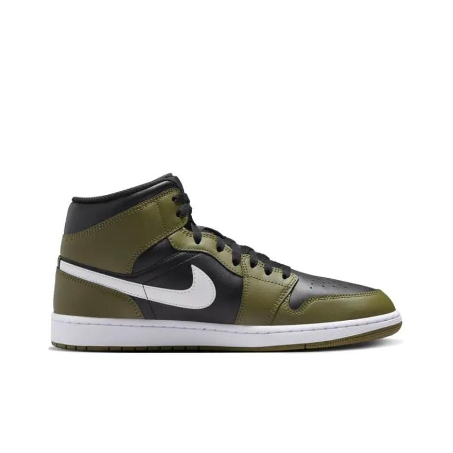 Air Jordan 1 Mid Medium Olive Unisex Tenisky Zelená Čierna Biela DQ8426-092