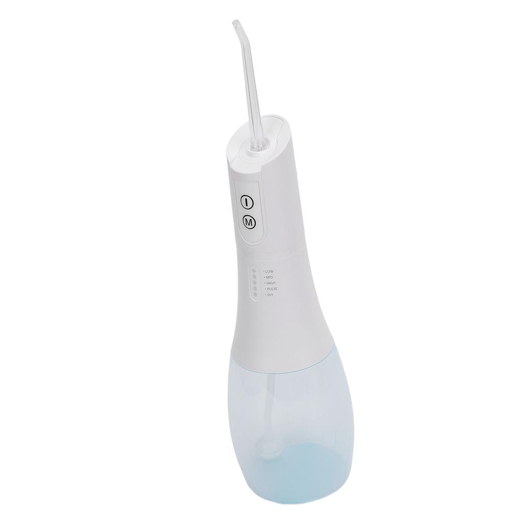 Water Dental Irrigator IPX7 Water Resistant 400 ML Expandable   130psi 5 Mode Water Teeth Cleaning Irrigator with 5 Replacement Nozzles