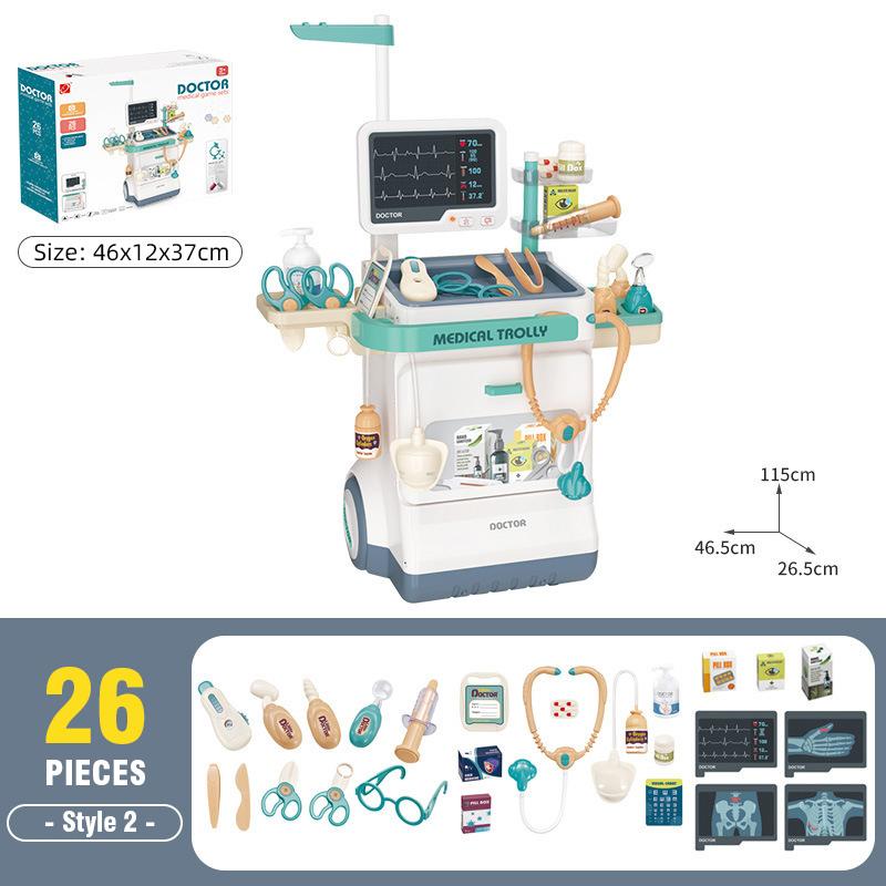 Arzt Medizinisches Spielset Arztwerkzeug Stethoskop Spielzeug Rollenspiel Kinder Ultraschallgerät Spielzeug Für Mädchen Kinder Geburtstagsgeschenke white