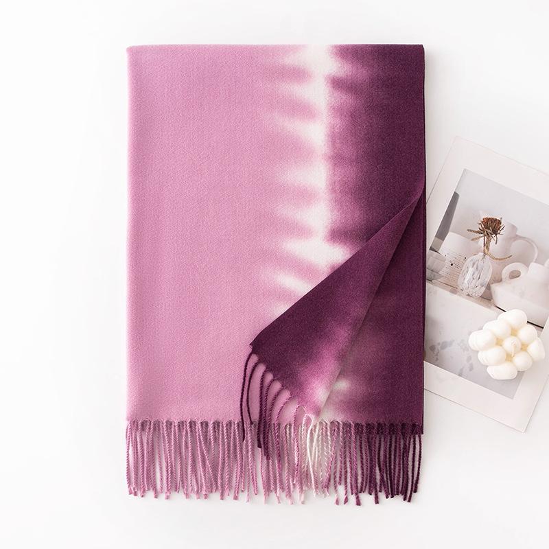 

Elegant Lady Style Gradient Scarf for Girls High End New Autumn and Winter Shawl Imitation Cashmere Warm Scarf 200*65 CM