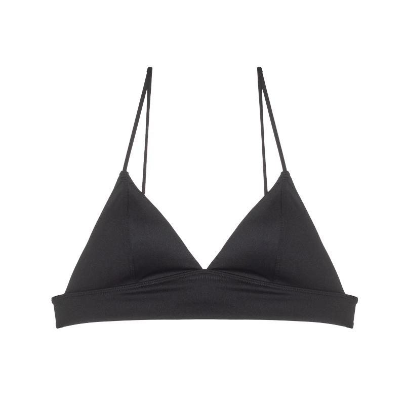 

Women s Summer Thin Sexy Leopard Print Small Breast Gathered Triangular Cup Back No Trace Underwear 38/85AB чорний