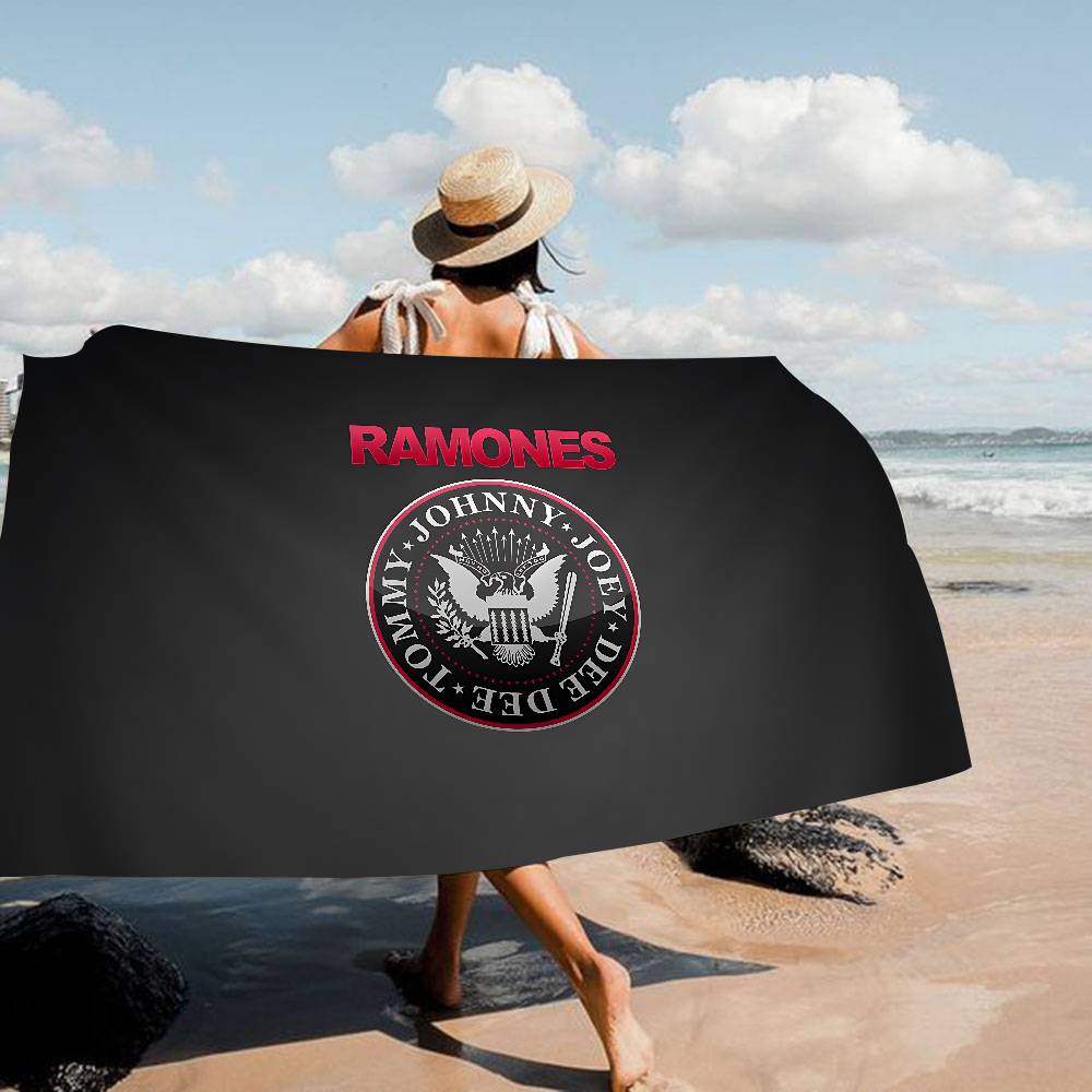 R-ramones Band Microfiber Printed Beach Towel Mountain Climbing Yoga Beach Swimming Running Absorbent Soft Towel
