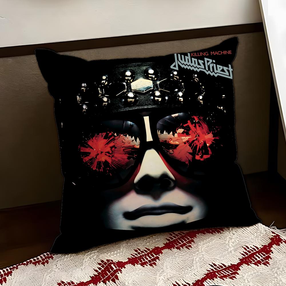 JJudas PPriest Cushion Cover Reversible Soft Durable Pillow Cover Home Car MultiScene Use for Daily Comfort