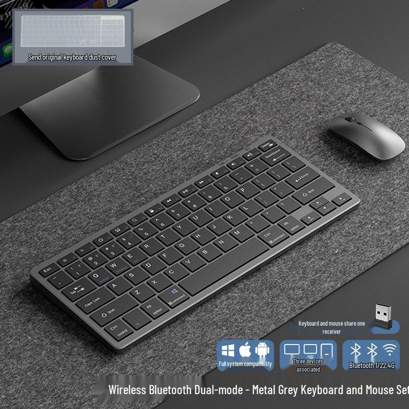 Rechargeable Silent Bluetooth Keyboard & Mouse Set for Laptops