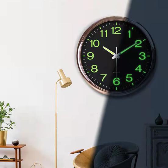 Yousheng Wall Clock Glowing Silent Luminous Easy-to-Read Bedroom Living Room Minimalistic Wall Clock for Elderly