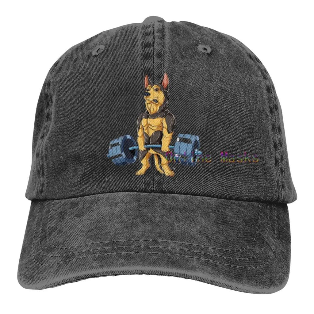 German Shepherd Weightlifting Fitness Gym Cap Baseball Cap Dad Hat Sandwich Hat Trucker Hats Breathable Unique