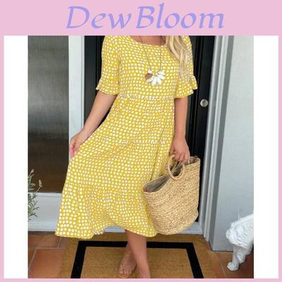 Summer Womens A Line Dress With 3d Print And Splicing For Office And Casual Wear