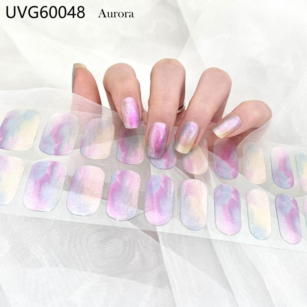 Transparent Nude UV Gel Nail Art Stickers: Semi-Cured, Semi-Baked Manicure Sheets