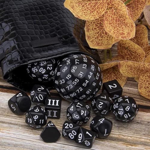 Polyhedral Dice Set of 15, including 100-sided and 100-sided Dice, D3-D100 Spherical RPG Dice, Polyhedral Dice for Tabletop Games, Board Games, RPGs,