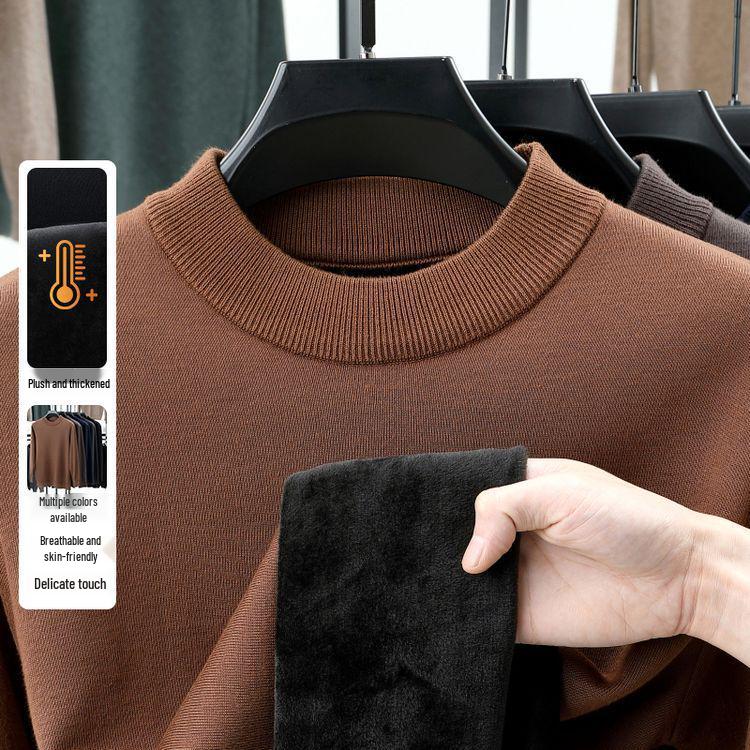 Men s High-Neck Thickened Winter Knit Sweater 2XL