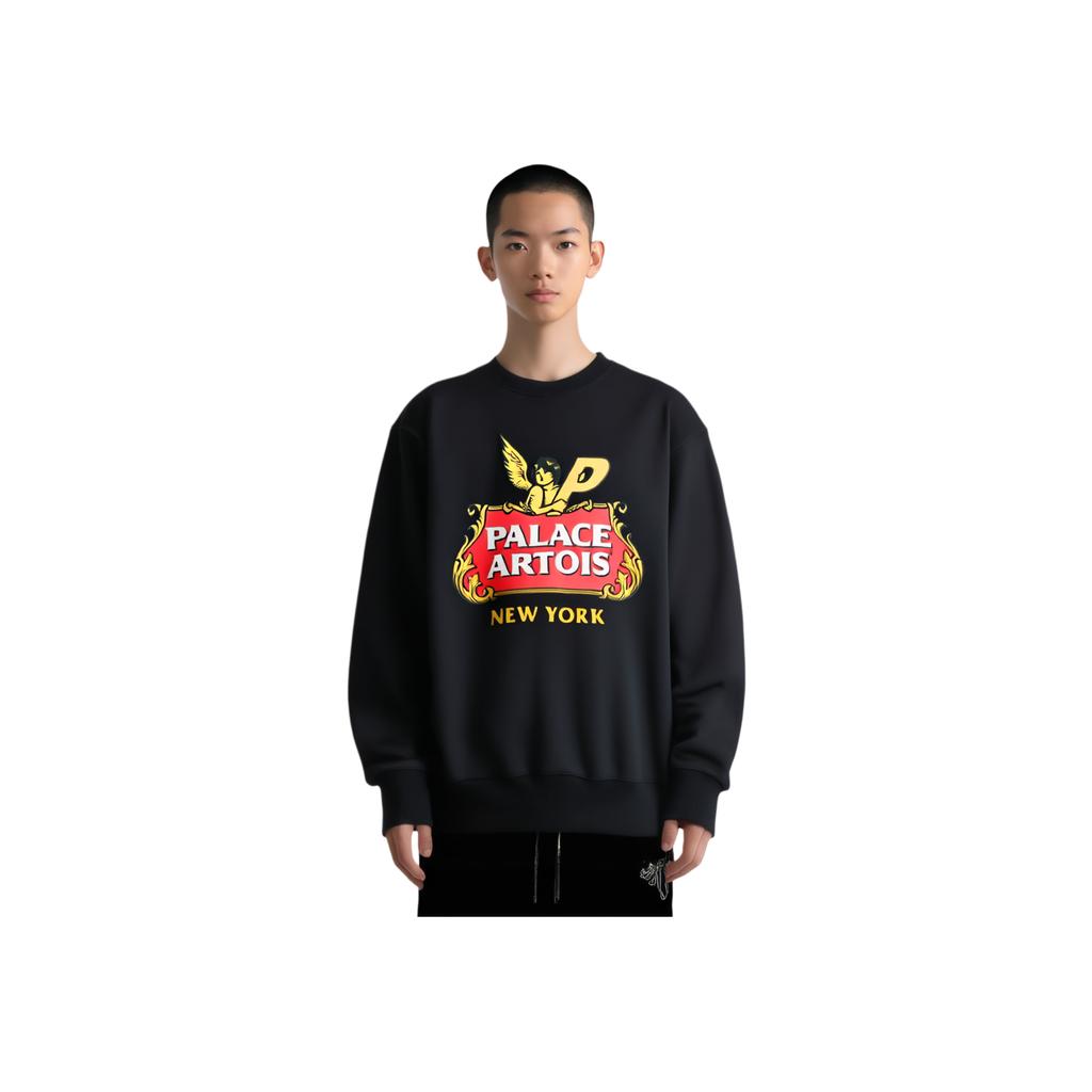Palace x Stella Artois Cartouche Crew Black Unisex Tops P21STCW001