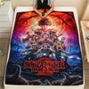 1pc Stranger Things Print Flannel Blanket, High Quality Comfortable for All Seasons, Home Decor, Warmth and Comfort, Perfect for Christmas Gifts87