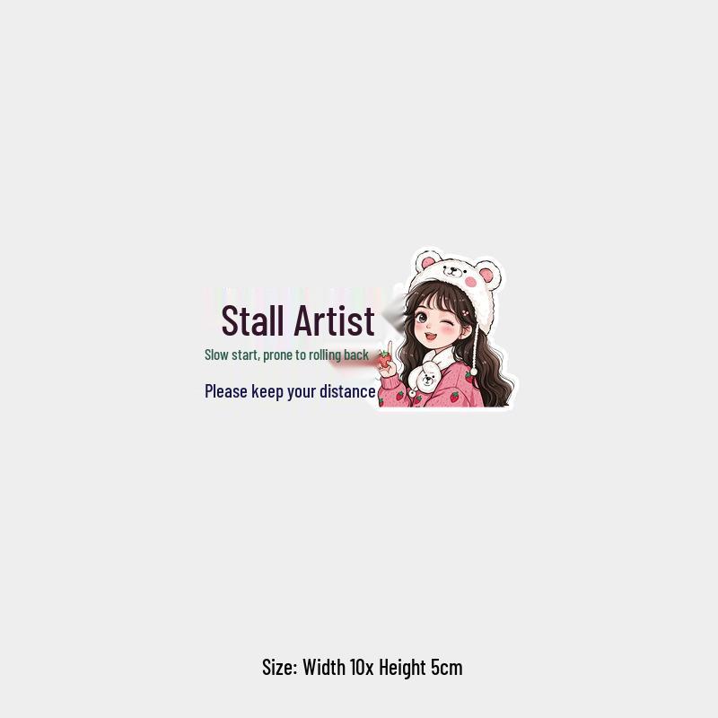 Slow Start Artist: Caution Reflective Sticker for Rear Window - Female Driver