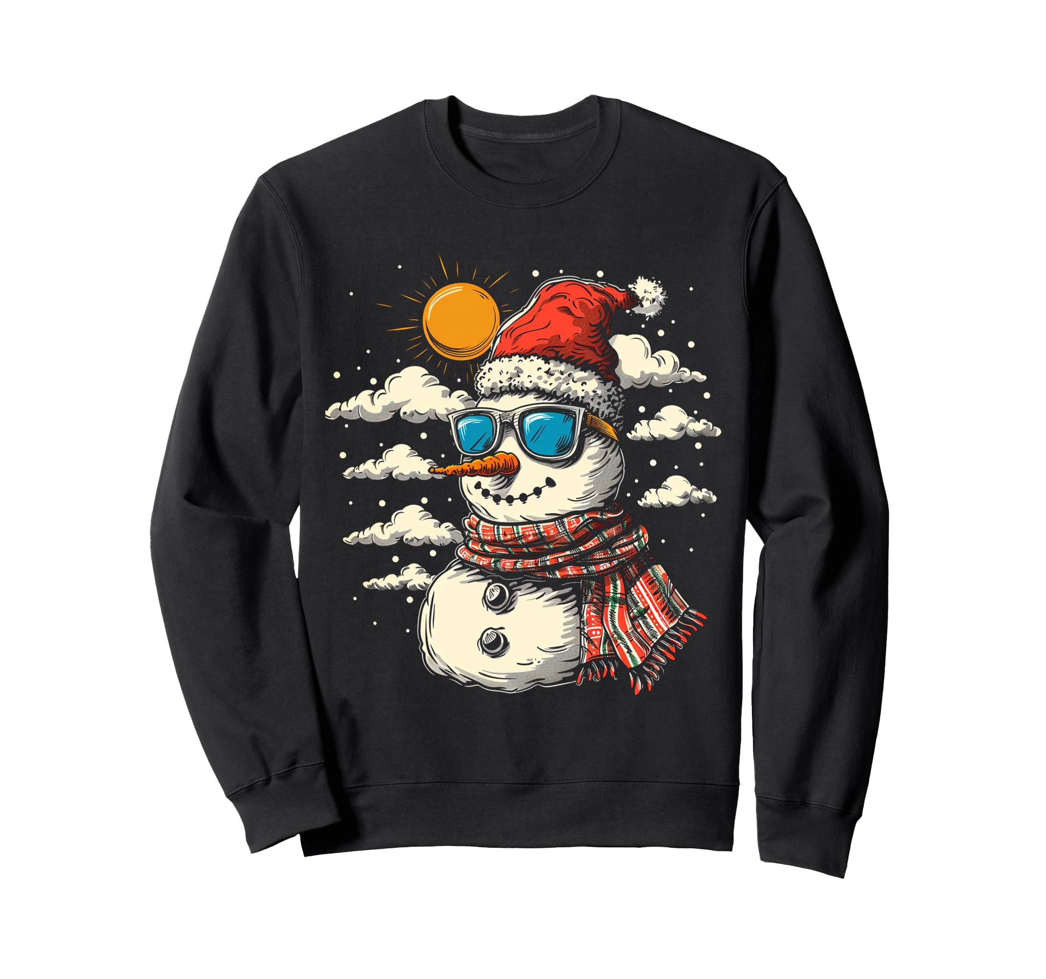 Snowman Christmas motif artwork sunglasses snowman sweatshirt X-Mas чёрный 6445₽