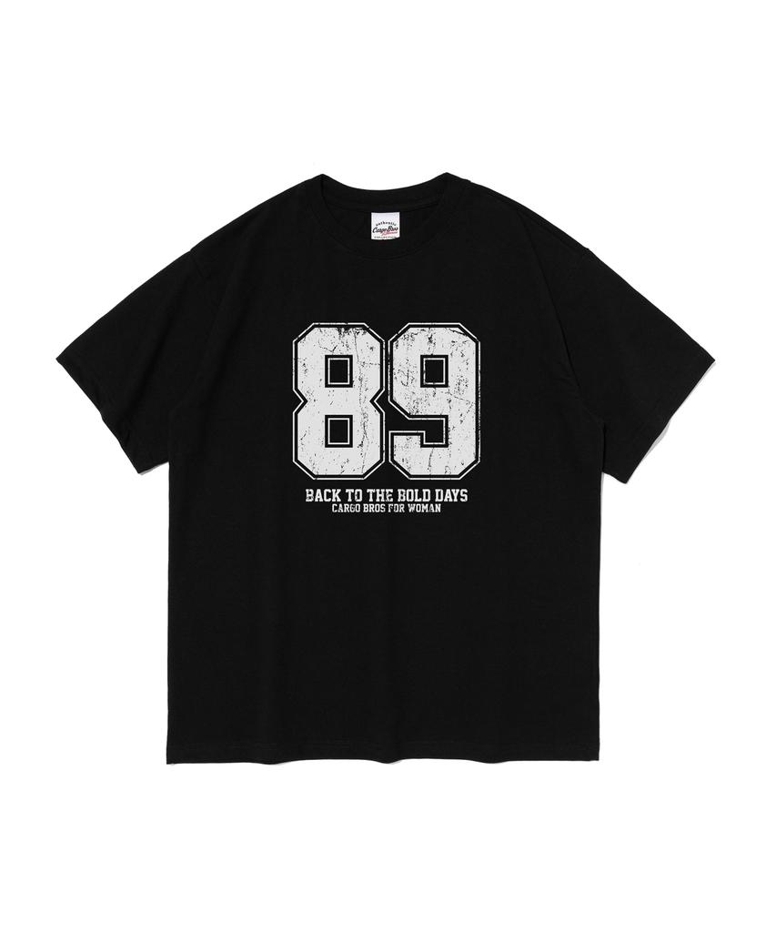 CARGOBROS FOR WOMAN Retro Number Logo Short Sleeve T-Shirt (Black)