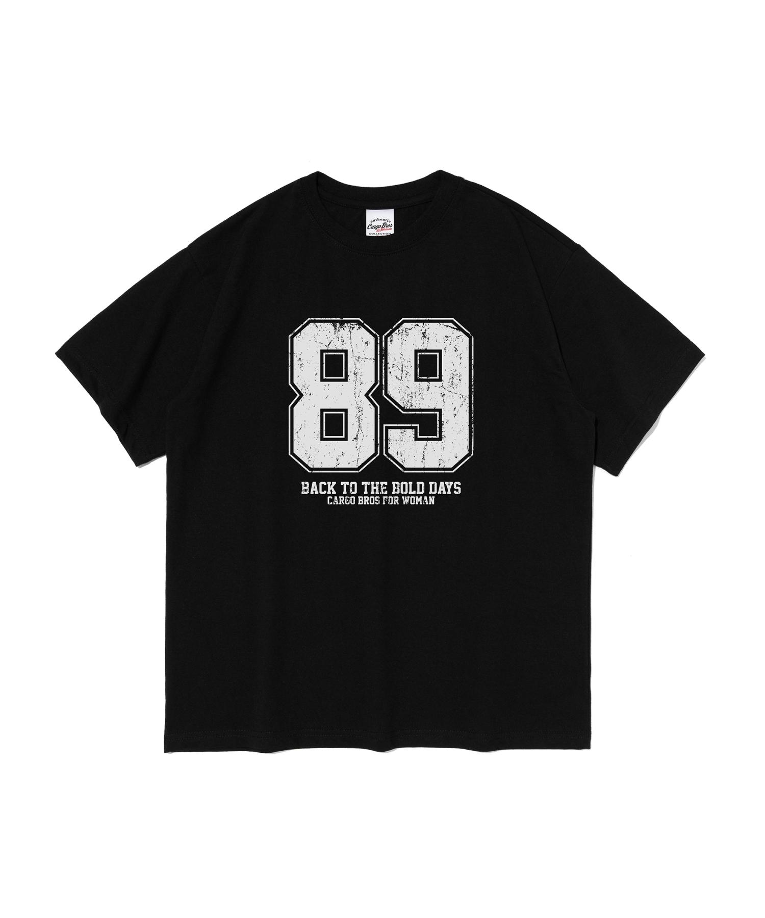 Cargo Bros For Woman Retro Number Logo Short Sleeve T-Shirt (Black) 2Xl