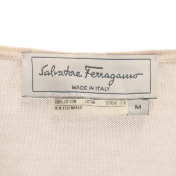 Salvatore Ferragamo Сделано в Италии Узор с бордюром Хлопковый трикотаж с длинным рукавом Женский Б/у