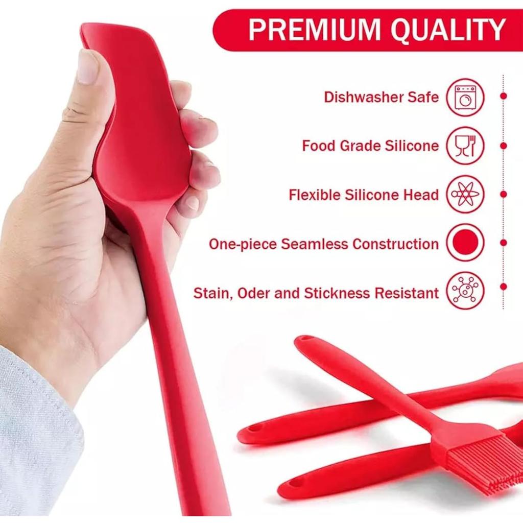 5-Piece Silicone Spatula Set for Cooking Baking & Grilling