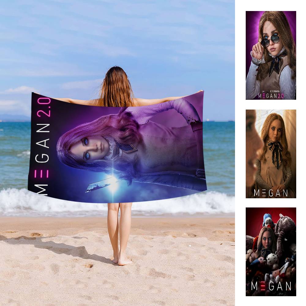 M-M3GAN 2.0 M-movie Microfiber Blanket Quick Drying Beach Towels Oversized Printing Super Absorbent Pool Towel Blanket