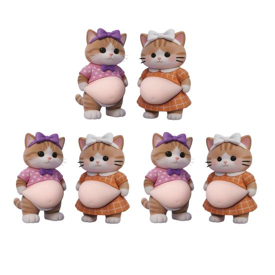 3D Pet Belly Sticker Soft Anti-Collision Sticker Cartoon Kitten/Puppy Decal with Big Belly Cute