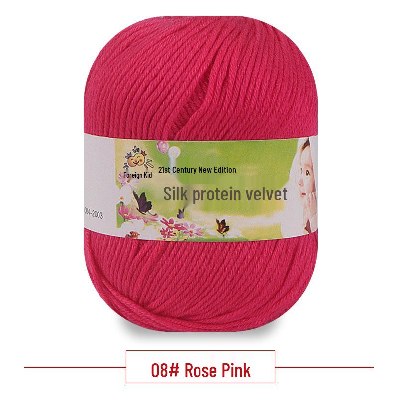 Silk Protein Baby Milk Cotton Yarn for Infant Sweaters, Hats, Shoes, Doll Crochet, and DIY Knitting Projects