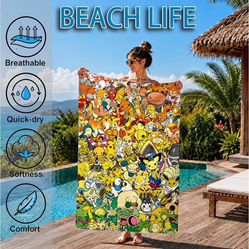 Cute Pika Adventure Beach Towel, Microfiber Beach Towel, Perfect For Pool, Beach, Travel, Home Decor Beach Party Fan gifts