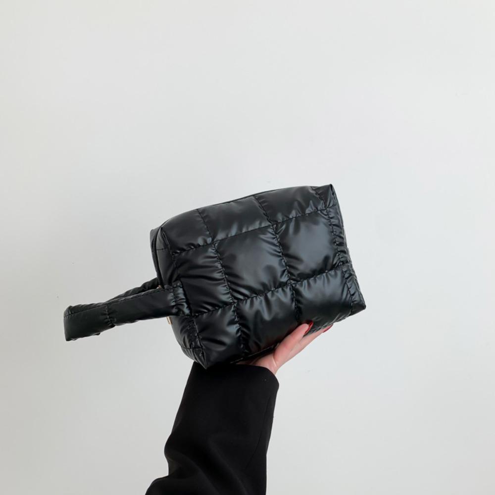 Fashion PU Cosmetics Storage Bag Large Capacity Travel Small Square Bag Handheld Makeup Bag Lady Wallet
