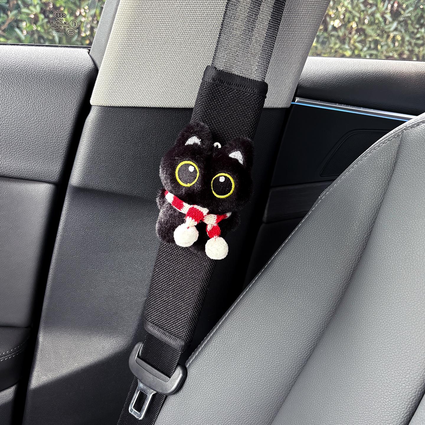 

Little Black Cat Car Seat Belt Shoulder Pad Cover - Cute, Protective, and Anti-Chafing for Women’s Comfort.