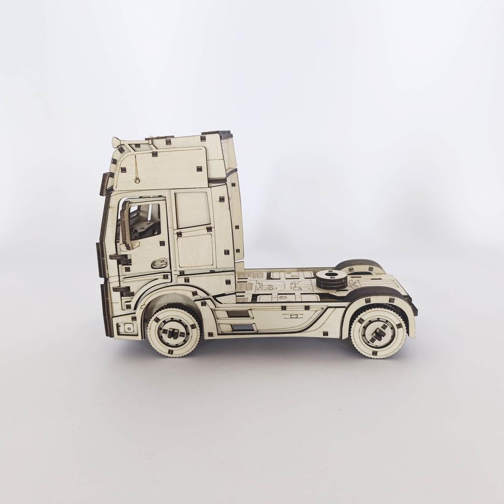 European Truck Diy 3D Wooden Puzzle, Toy Model Construction Kit, Educational Toy Car Series, Creative Gift
