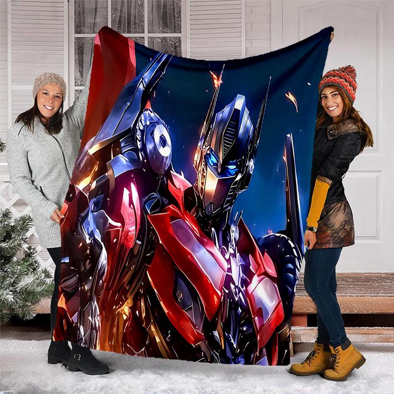 1pc Transformers2 Theme Blanket - Digital Print, Polyester, Cozy for All Seasons, Perfect for Outdoor, Camping, and Travel