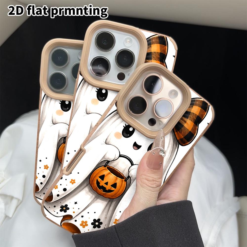 Phone Case: 2D Flat Lambskin Suitable for iPhone 18, 17, 16, 15, 14, 13 Pro Protective Case, Sweet and Cute, Christmas and Halloween Gifts