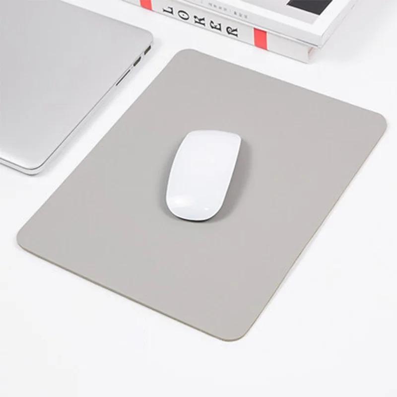 Solid Color Simple Leather Mouse Pad Anti-Slip Base Smooth Surface Portable Mat for Laptop PC Office Home Desk Decoration