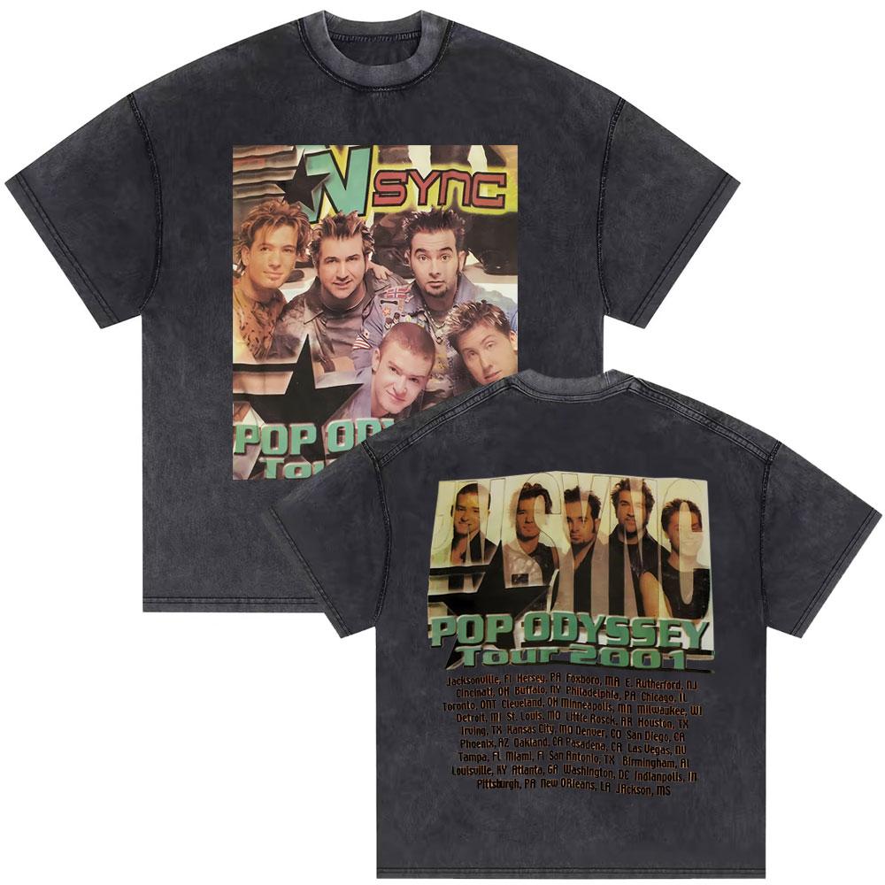

Washed Vintage Backstreet Boys Black Blue World Tour Tshirt Boy Band Bsb Group Pop Music Tshirt Unisex Women Hip Hop T Shirt M
