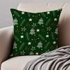 Christmas Illustration Festive Cushion Cover Pillowcase Antidustmite Invisible Zipper Short Plush Sofa Cushion