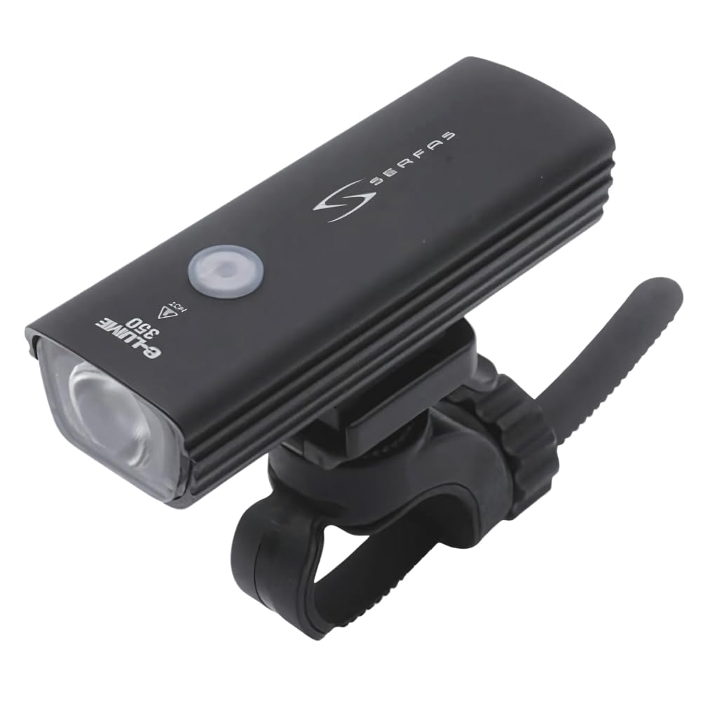 

SERFAS USL Bicycle LED Headlight with Aluminum Body and Rechargeable Battery plus-350 (350 lumens) USB-C чёрный