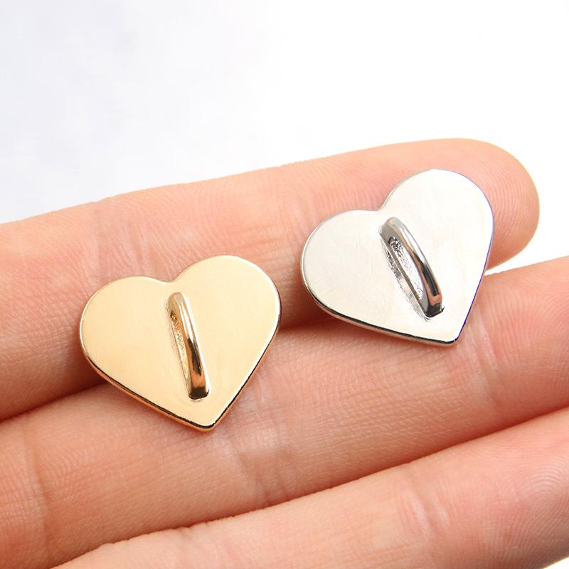 17x20mm Painted Metal Heart Snap Button Phone Charm Pendant
