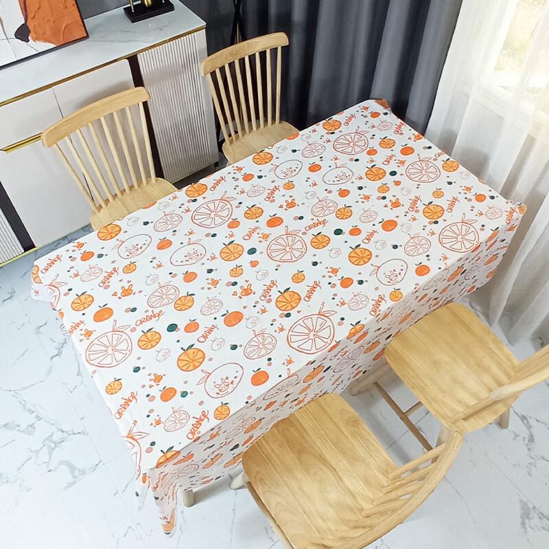ZISIZ Festive Orange Disposable Tablecloth