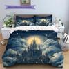 Sky Castle Pattern Bedding Quilt Set  Home Decoration  Gift (1 * Duvet Cover + 2 * Pillowcase  Without Core)