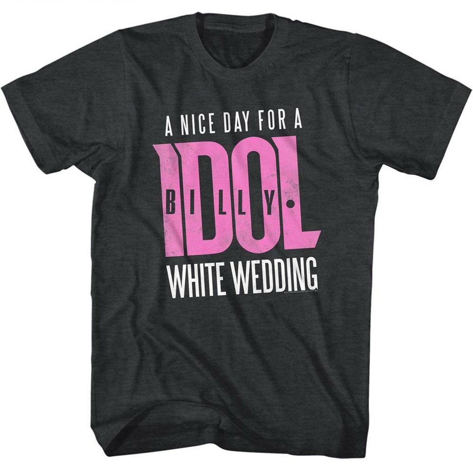 Billy Idol White Wedding Logo Heather Adult T-Shirt M